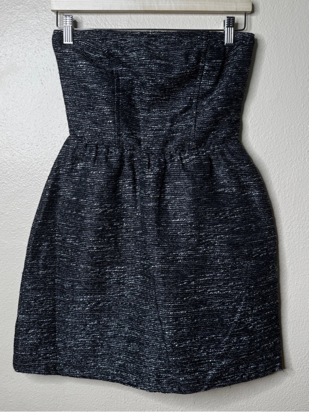 GAP Strapless Mini Dress Women’s 2 Gray Shimmer Tweed Fit & Flare Cocktail Party